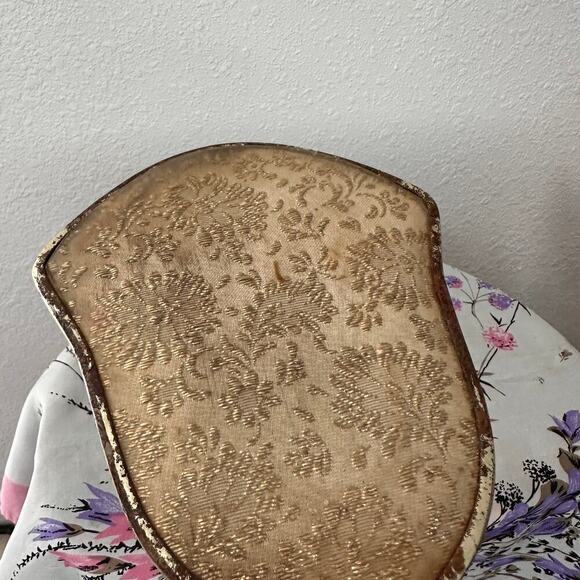 Vintage French Style Handheld Mirror Embossed Detailed Back - Picture 5 of 8